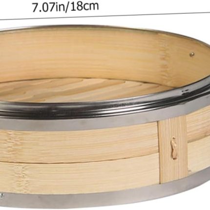 Steamer for Cooking Bamboo Steamer Basket Wood Handle Steamed Buns Dumplings Fish Heat Resistant