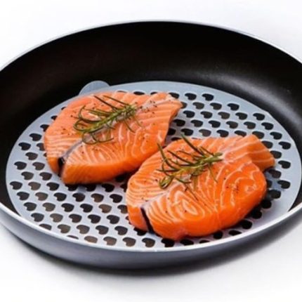 (Set of 2) Kitchen Reusable Nonstick 9-Inch Silicone Sheets, Round Steamer Mesh, Air Fryer Liner, Frying Pan, Dim Sum Pad, Baking Mat, Microwave, Dishwasher & Oven Safe up to 482 °F, Made in Korea